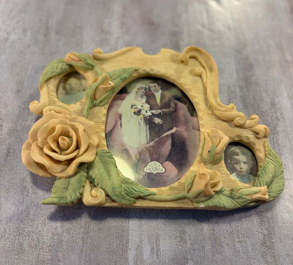 United Design Corp Fancy Frames Three‎ Roses Triple Photo Frame